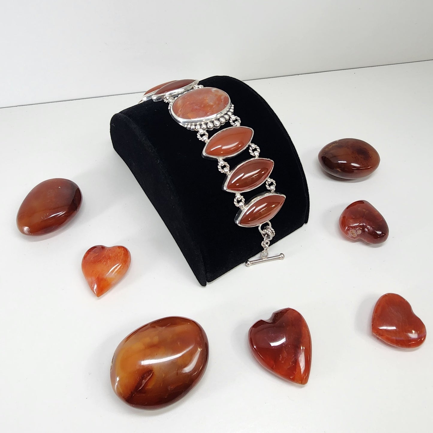 Sterling Silver Carnelian Bracelet - Courage | Vitality | Confidence