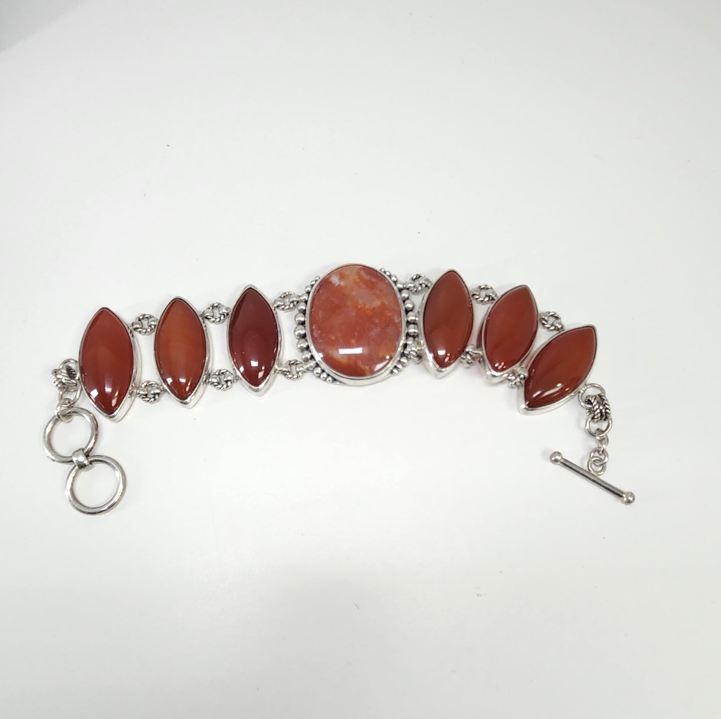 Sterling Silver Carnelian Bracelet - Courage | Vitality | Confidence