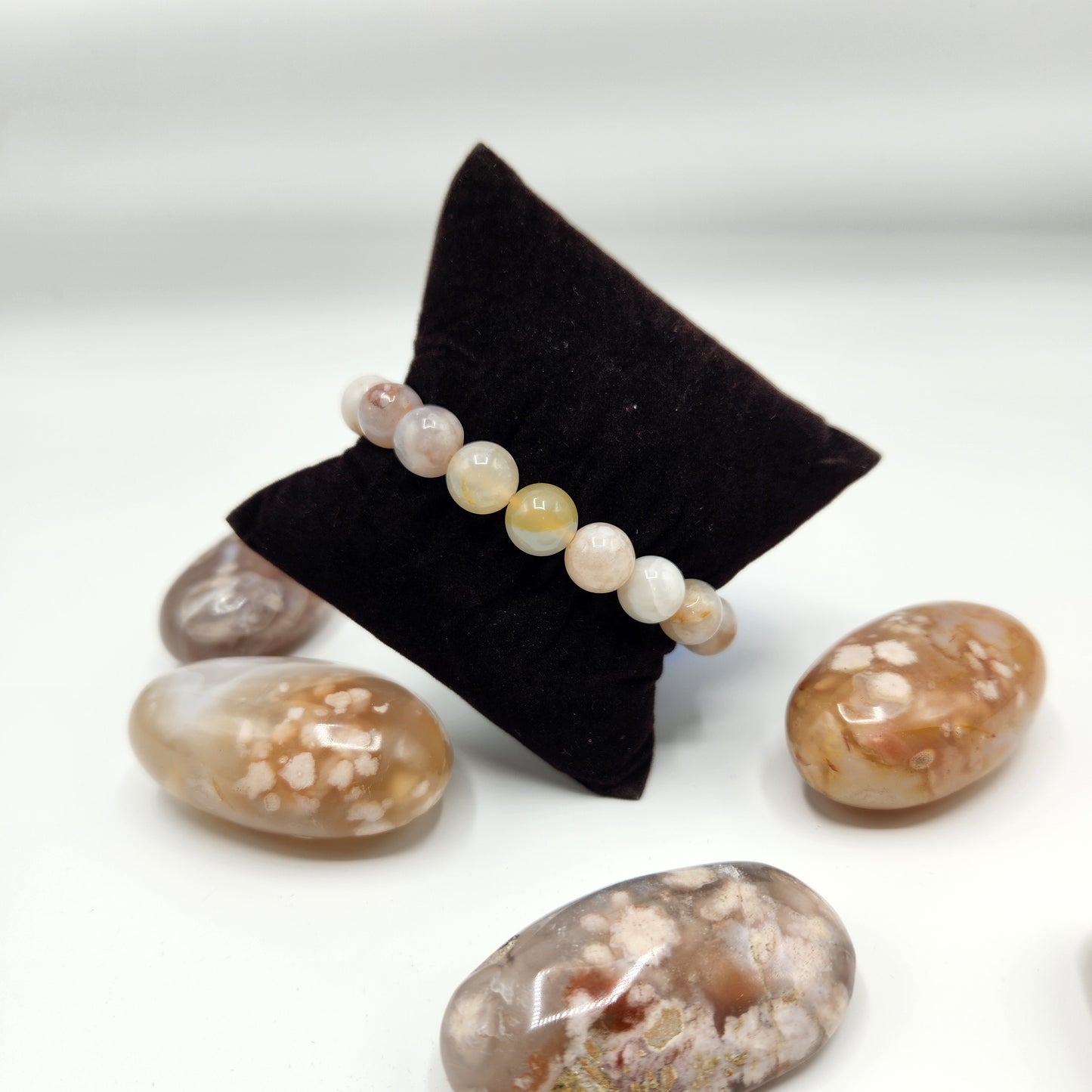 Flower Agate Beaded Bracelet