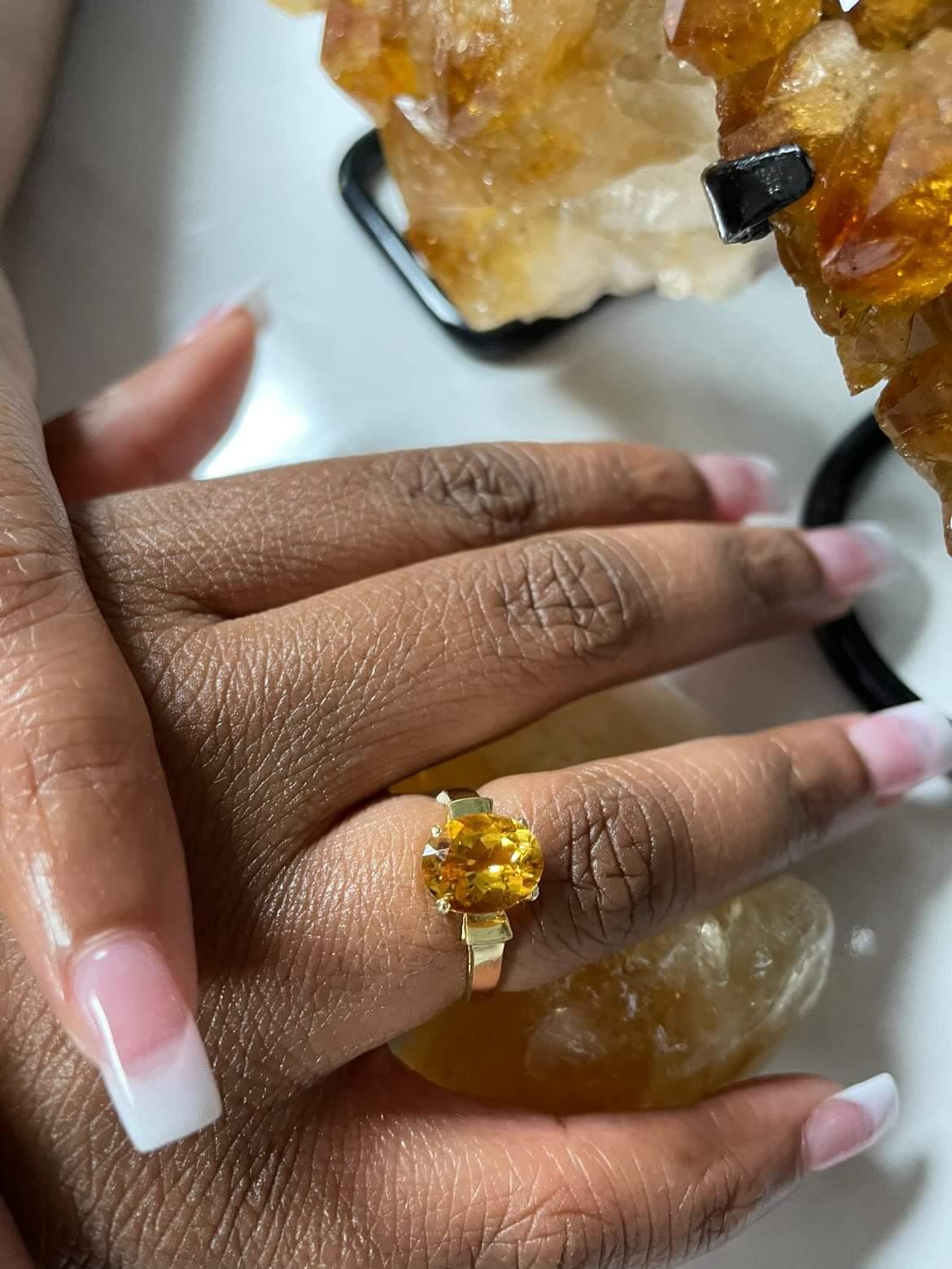14k Gold Citrine Ring- Happiness | Positivity | Abundance