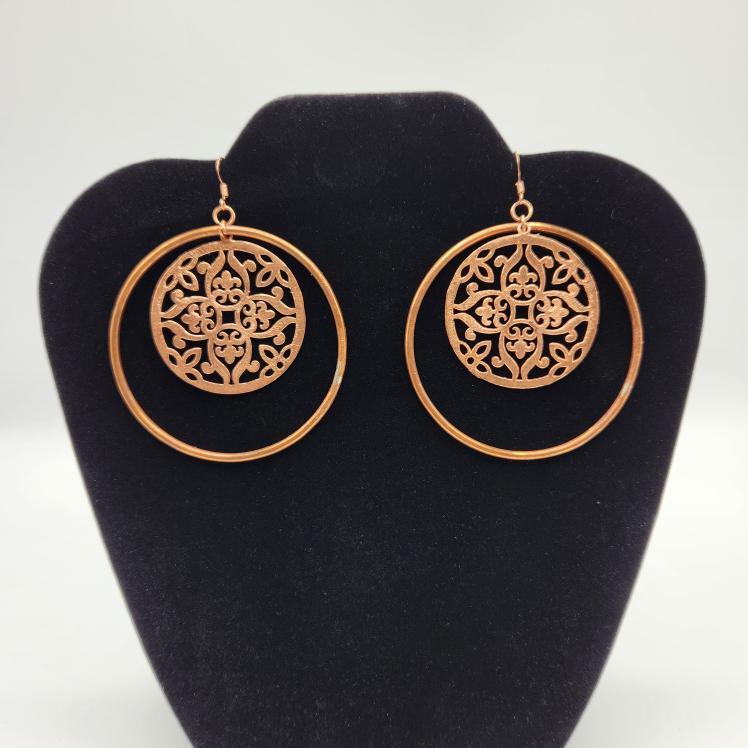 Copper Mandala Earrings