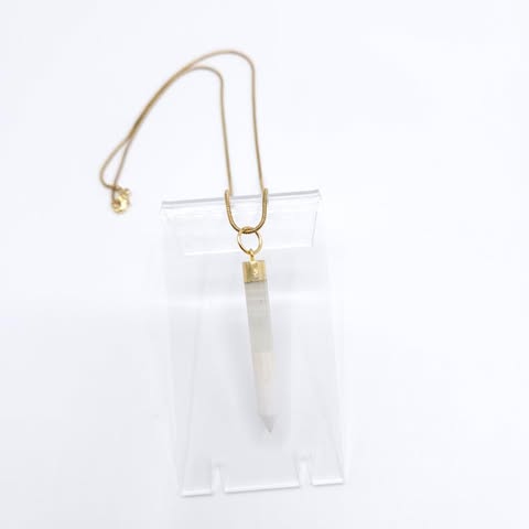 18K Gold-Plated Agate Point Pendant - Grounding | Calming | Protection