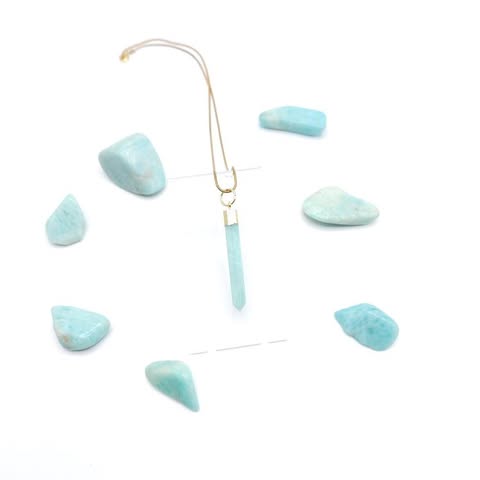 18K Gold-Plated Amazonite Point Pendant - Luck | Hope | Optimism