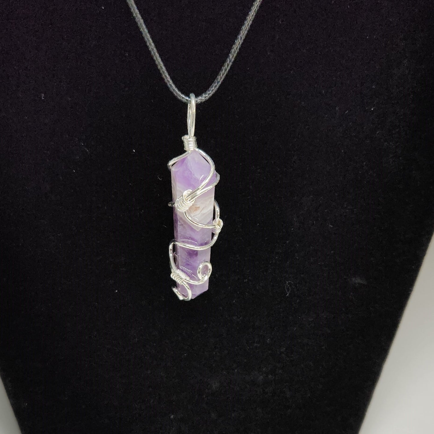 Double Terminated Points Silver Wrapped Pendants
