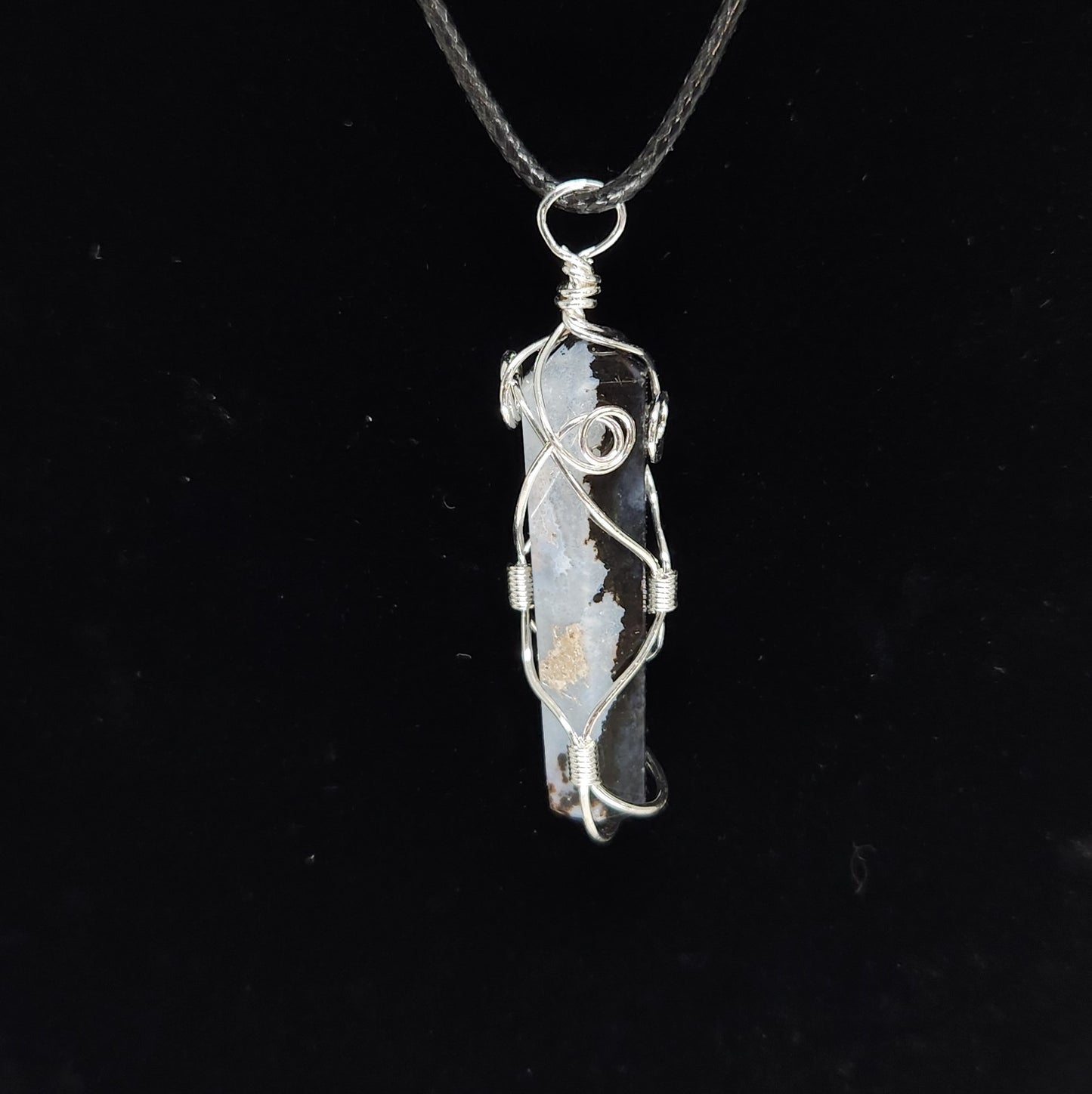 Double Terminated Points Silver Wrapped Pendants