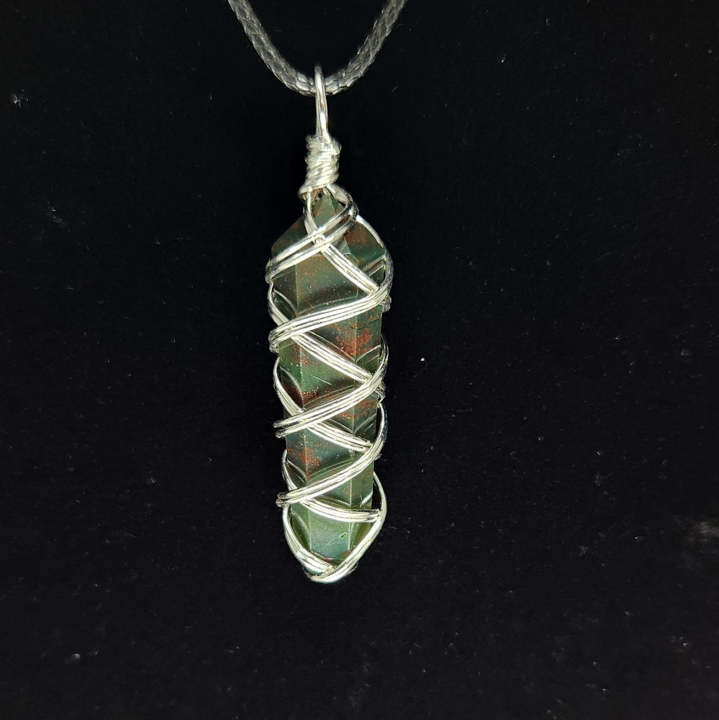 Double Terminated Points Silver Wrapped Pendants