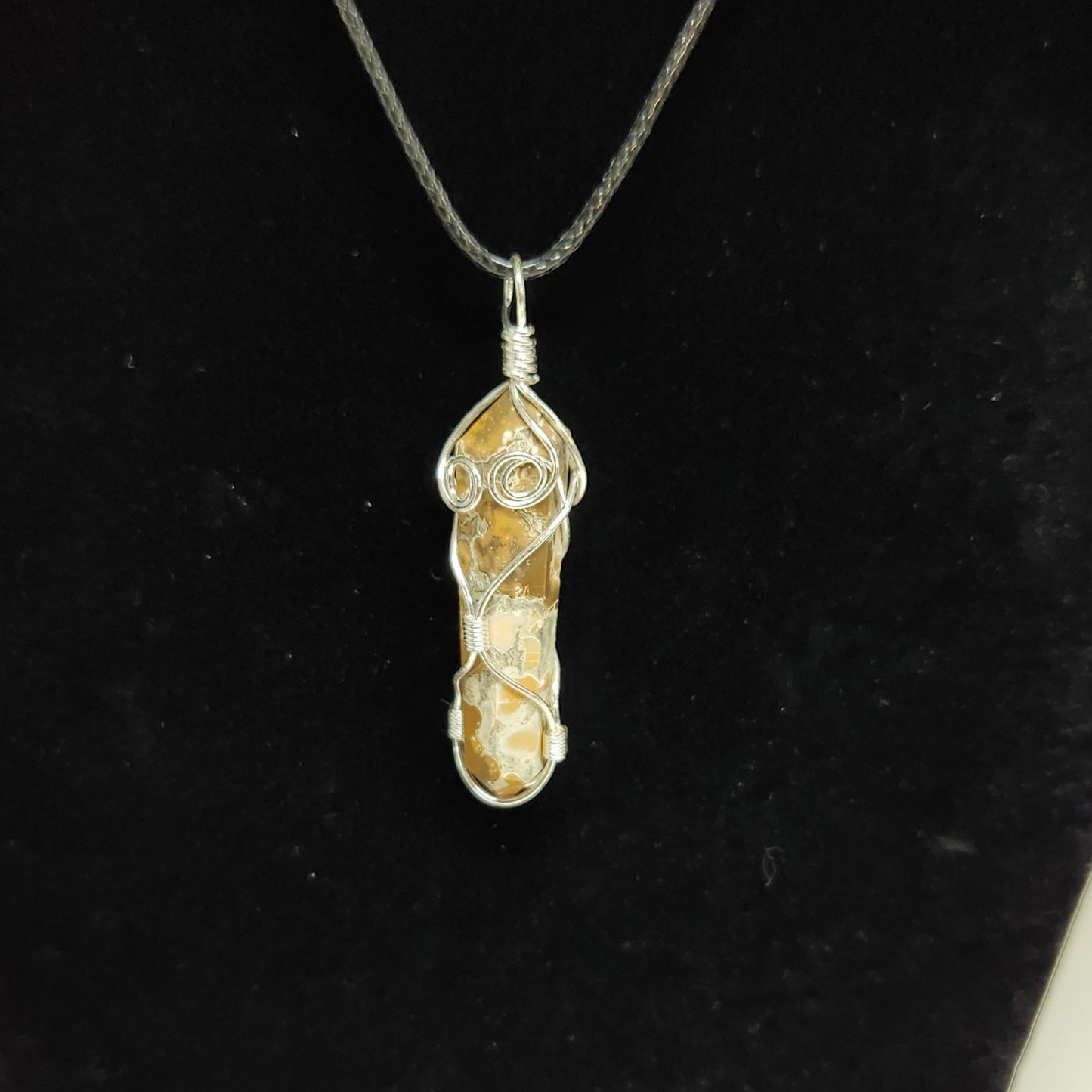 Double Terminated Points Silver Wrapped Pendants