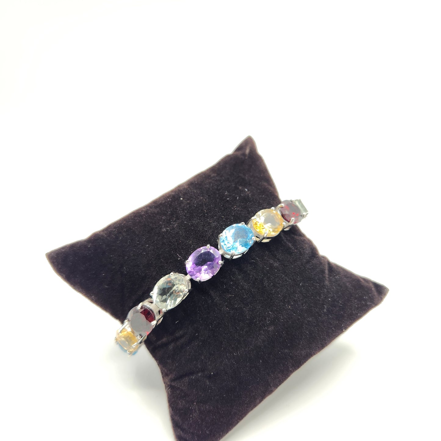 Grade A Multi Gem Sterling Silver Bracelet