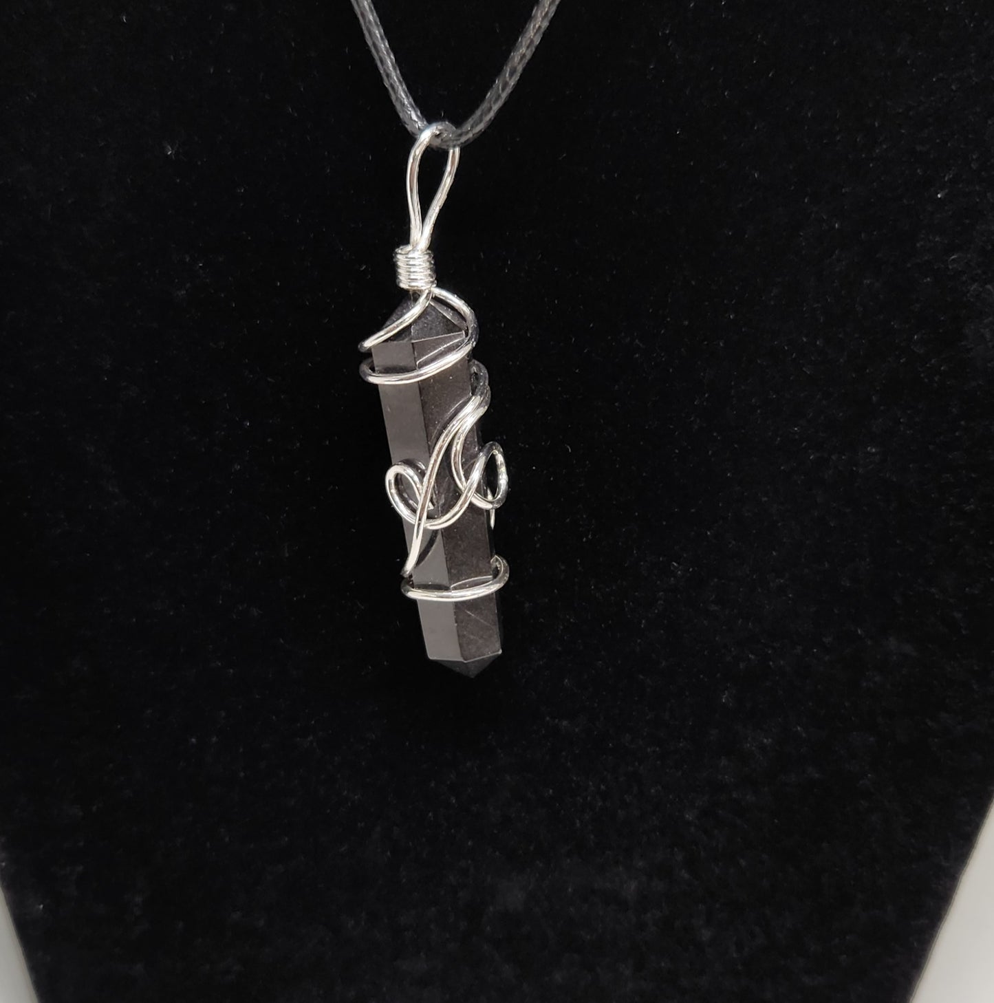 Double Terminated Points Silver Wrapped Pendants