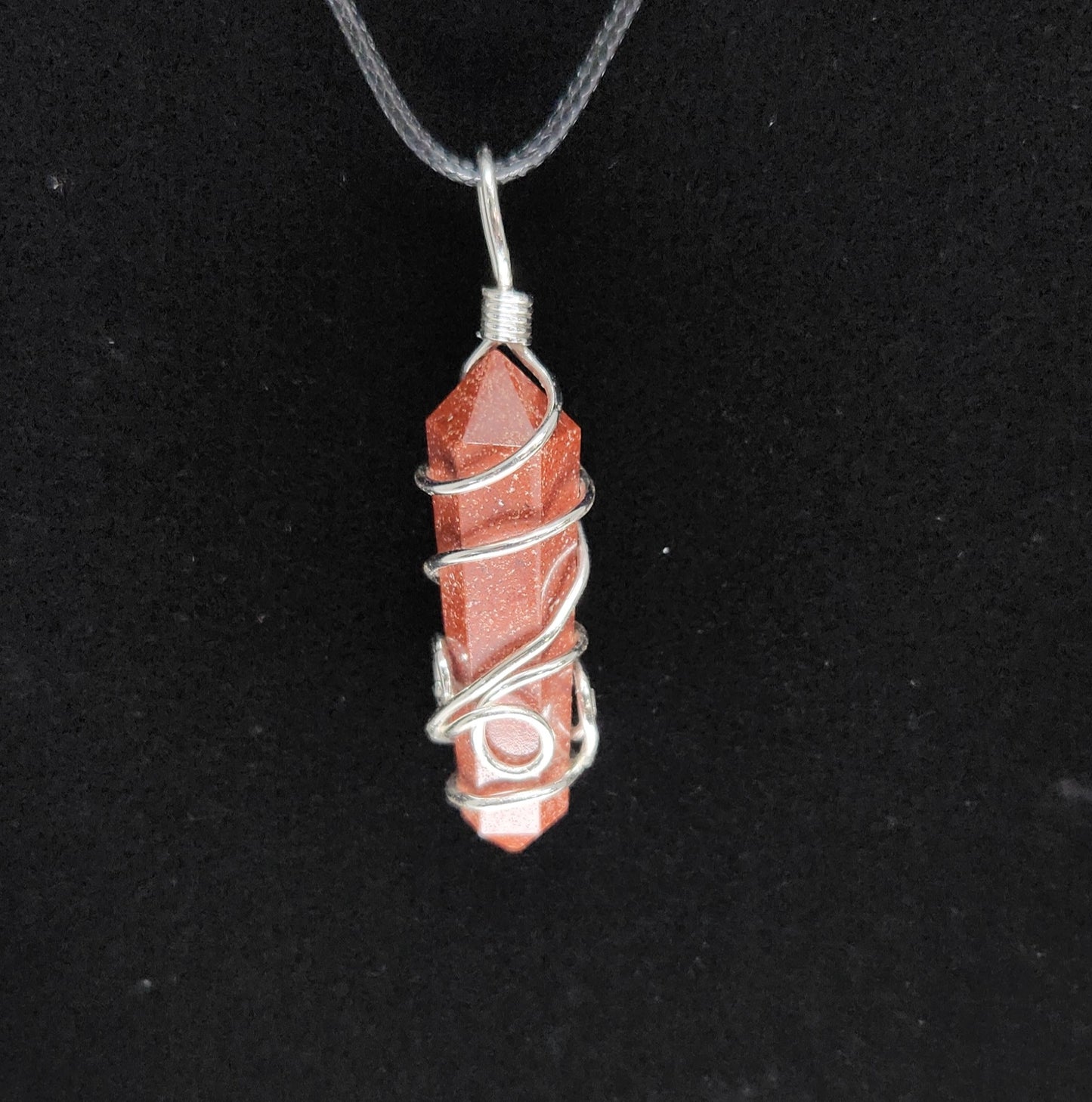 Double Terminated Points Silver Wrapped Pendants