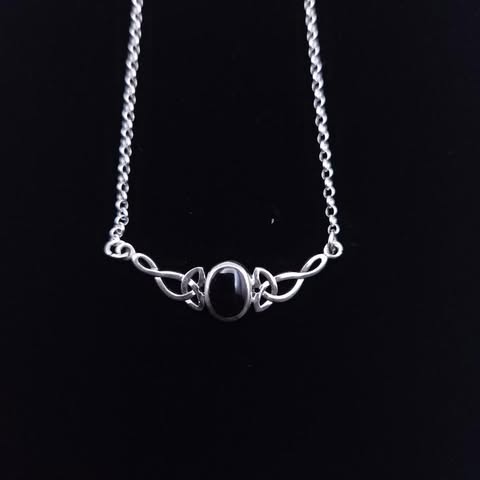 Sterling Silver Celtic Onyx Necklace
