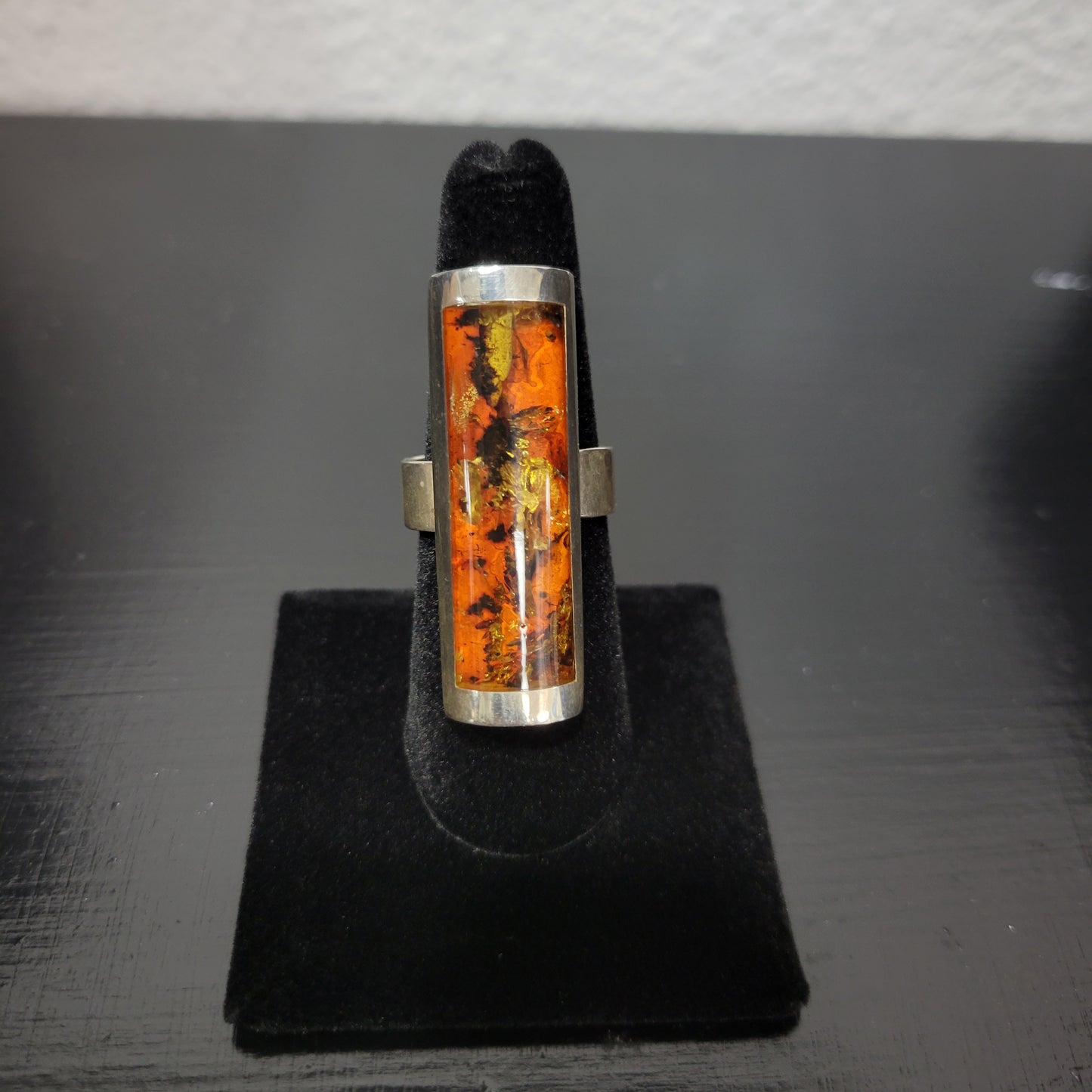 Sterling silver amber ring. -Amber-Increases energy levels|Personal evolution|Purifying