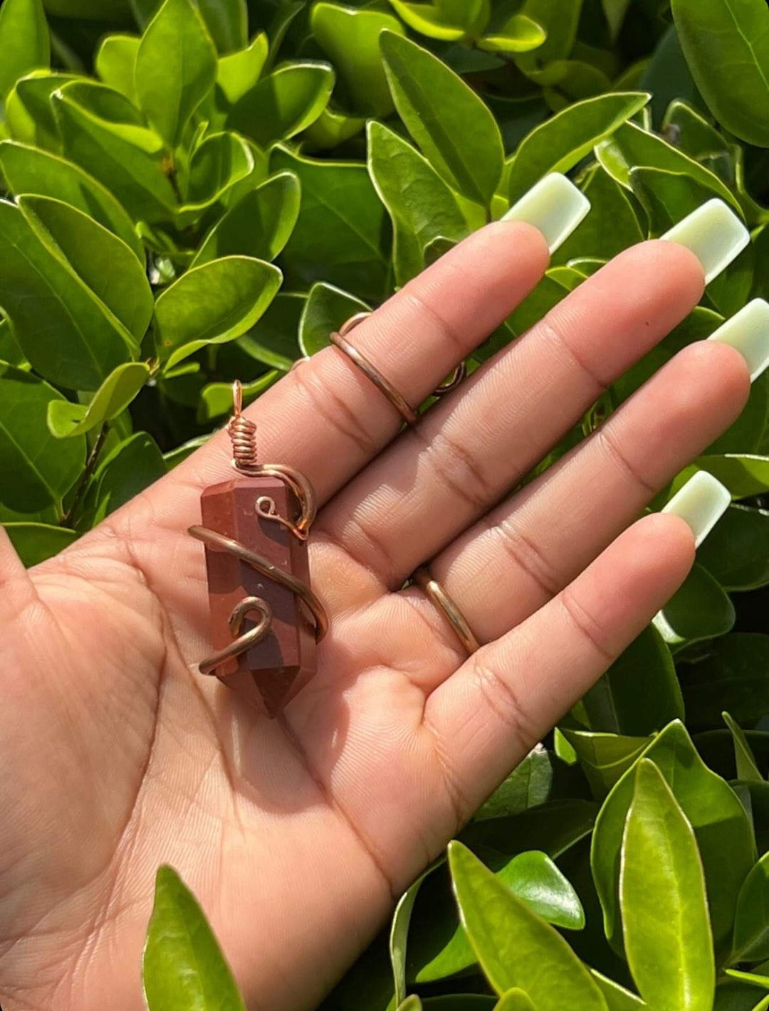 Red Jasper Copper Wrapped Point - Stabilizes energy | Strength and vitality | Release of shame or guilt around sexual issues