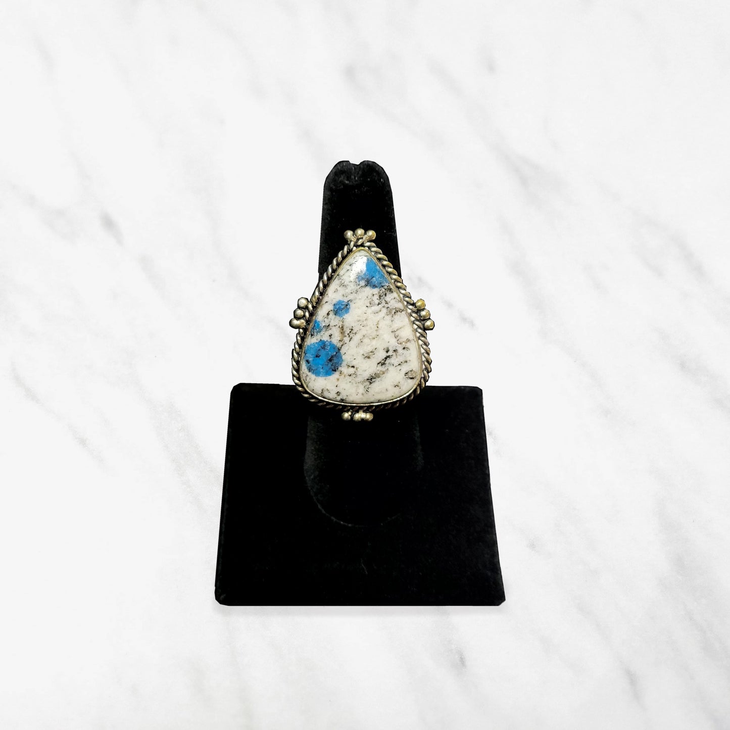 Sterling Silver Blue Dalmation Jasper Ring