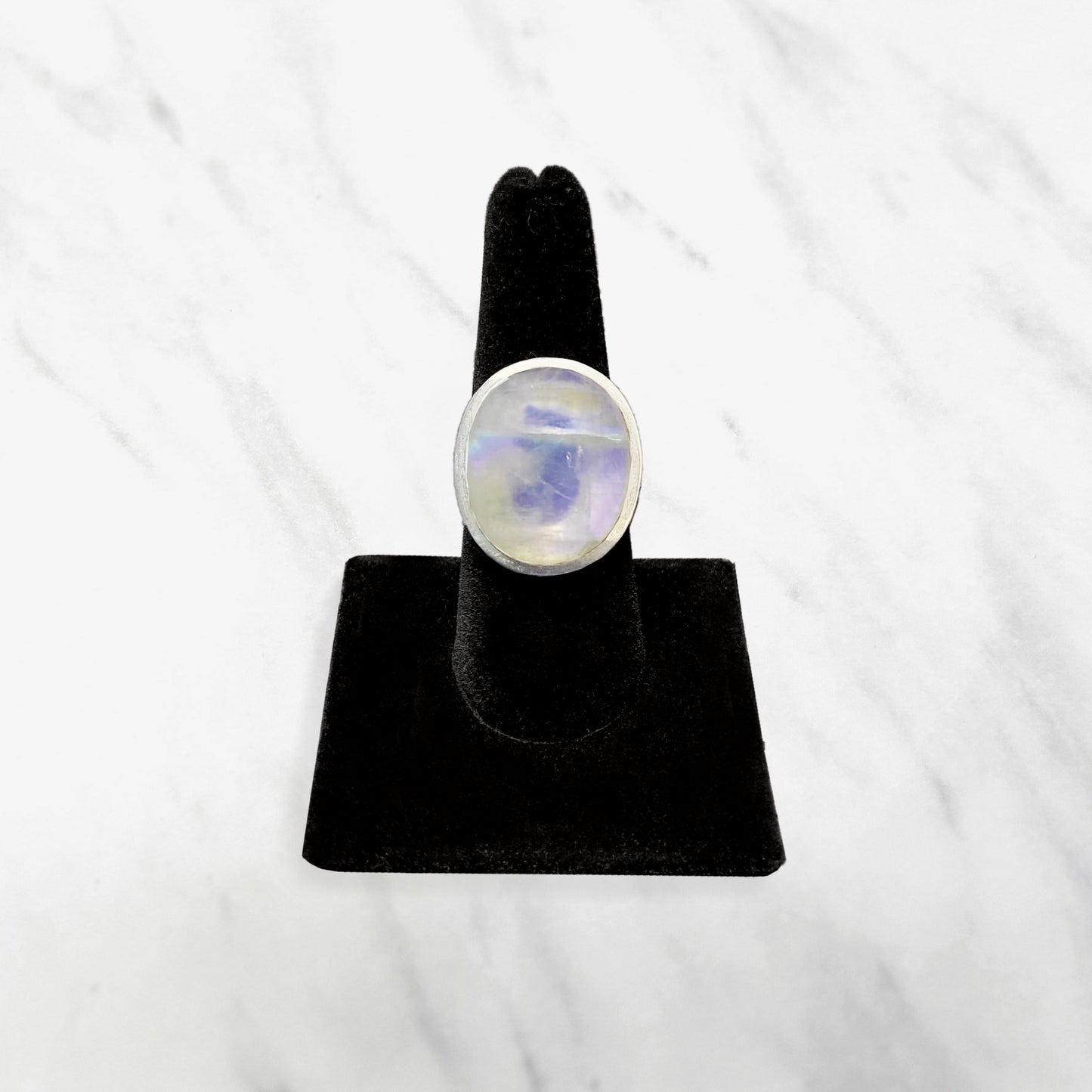 Sterling Silver Moonstone Ring...- Self discovery | Hormonal balance | Releases frustrations