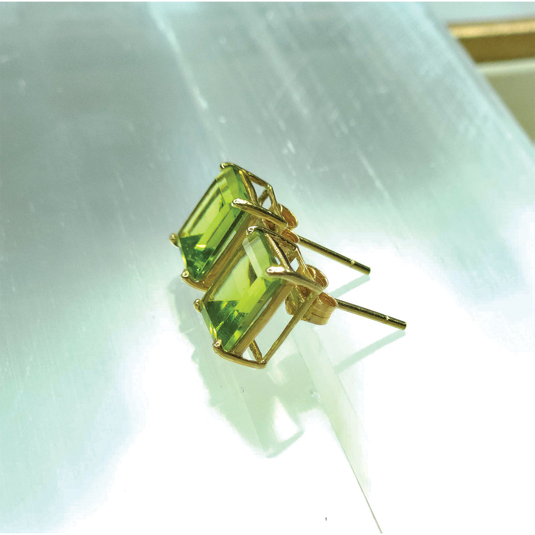 Peridot Earrings Set In 14 carat gold-Increase | Abundance | Prosperity