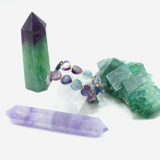 Heart Shaped Faceted Fluorite Bracelet |