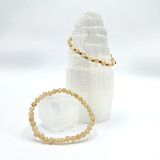 Rutilated Quartz Beaded Bracelet – Clarity | Manifestation| Energy Amplification