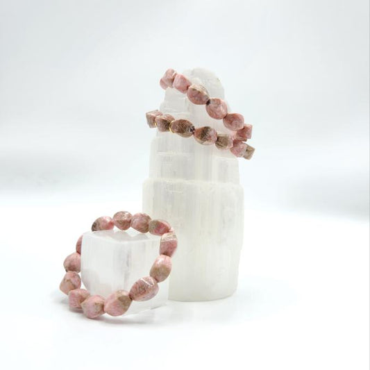 Rhodochrosite Beaded Bracelet – Emotional Healing, Self-Love &amp; Heart Chakra Activation  Embrace de