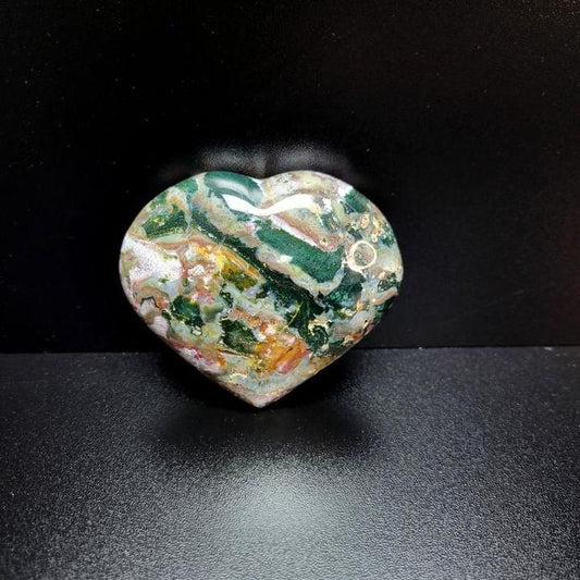 Ocean Jasper Heart- Inner Strength | Eliminates Stress | Emotional Clarity | Patience