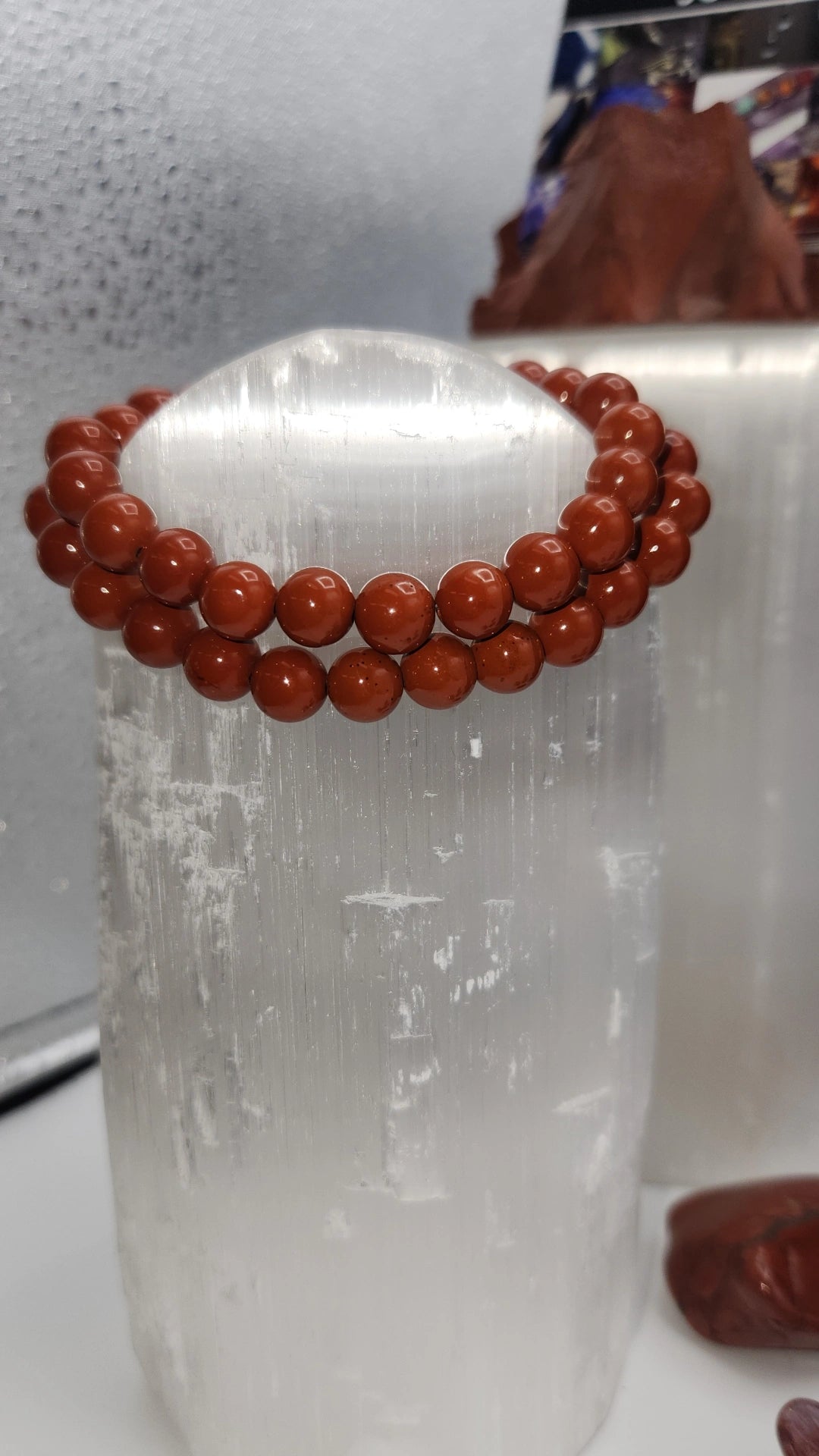 RED JASPER BEADED BRACLET GROUNDING- PASSION- CONFIDENCE- PHYSICAL STRENGTH