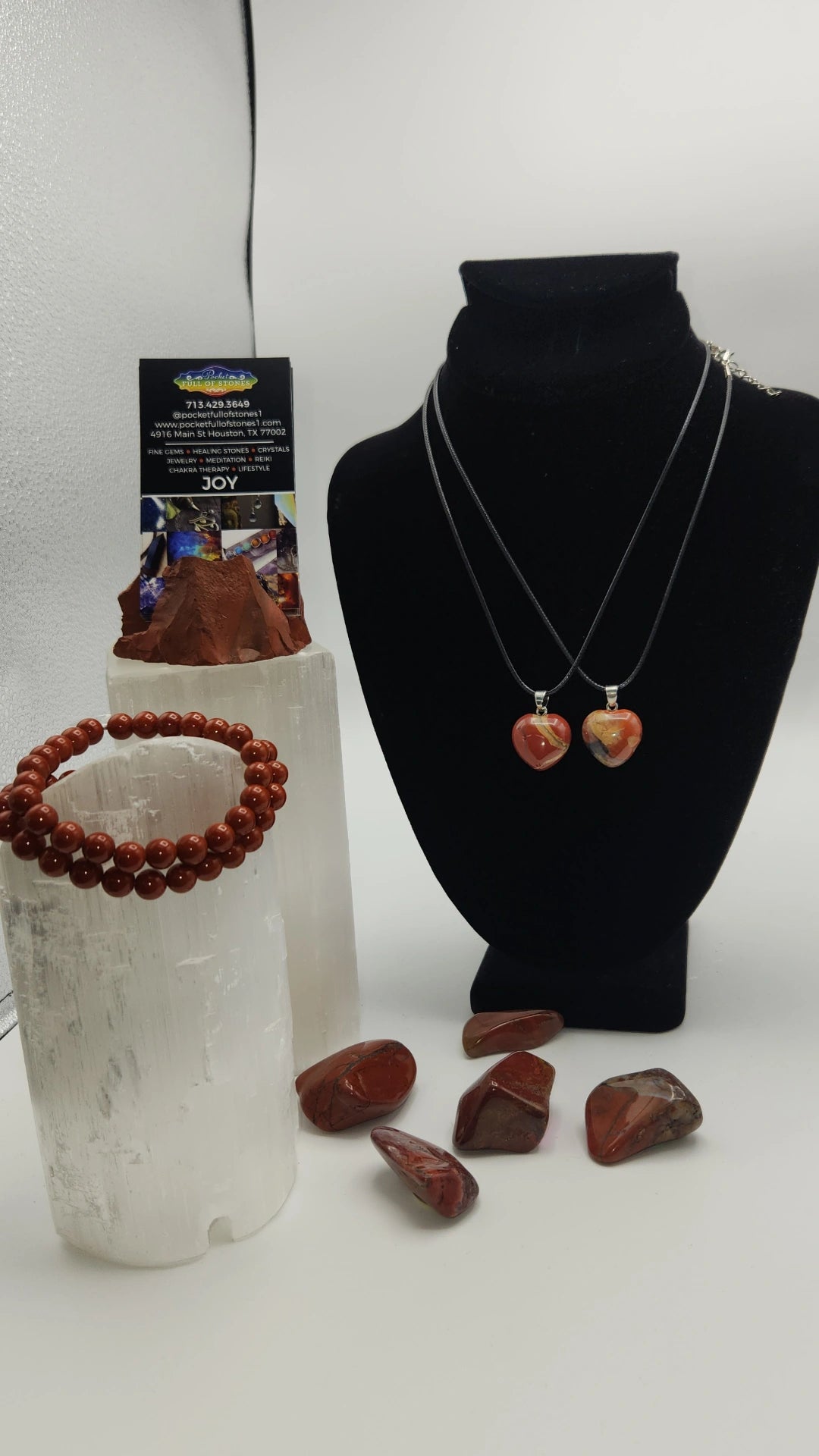 RED JASPER BEADED BRACLET GROUNDING- PASSION- CONFIDENCE- PHYSICAL STRENGTH