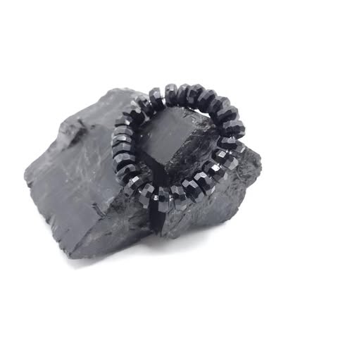 Faceted Black Tourmaline Protection & Grounding Bracelet