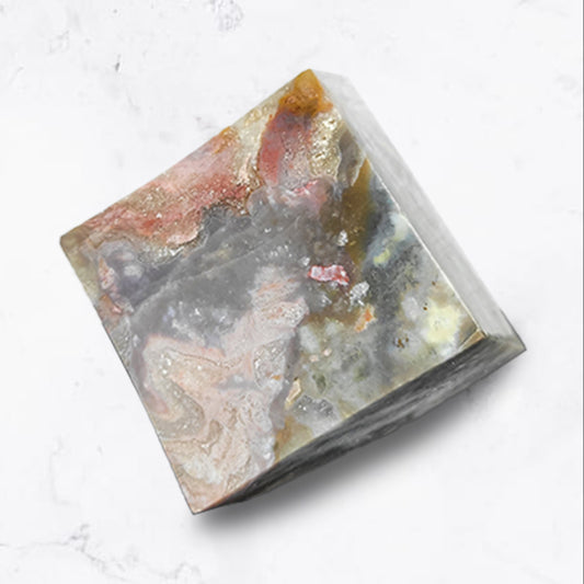 Ocean Jasper Cube.- Inner Strength | Eliminates Stress | Emotional Clarity | Patience