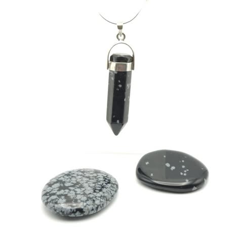 Sterling Silver Snowflake Obsidian Point Pendant