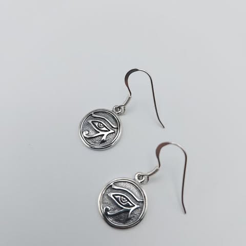 Eye Of Ra Sterling Silver Earrings