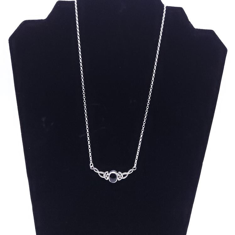 Sterling Silver Celtic Onyx Necklace