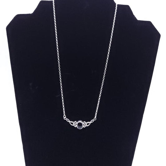 Sterling Silver Celtic Onyx Necklace