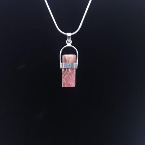 Sterling Silver Rhodochrosite Pendant