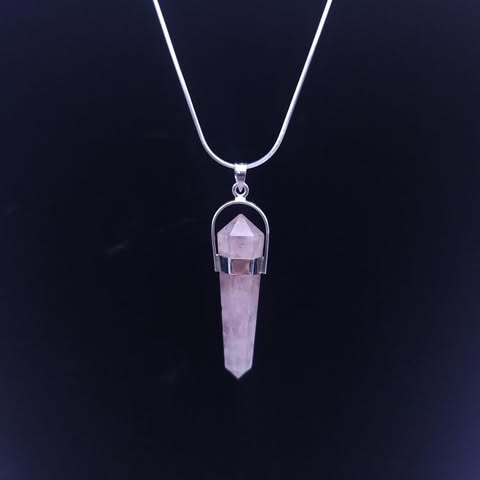 Sterling Silver Rose Quartz Point Pendant