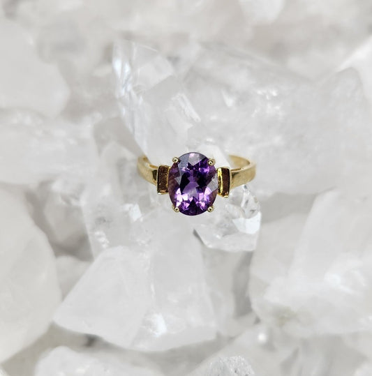 Amethyst Oval Shaped Ring-Peace | Intuition | Harmony