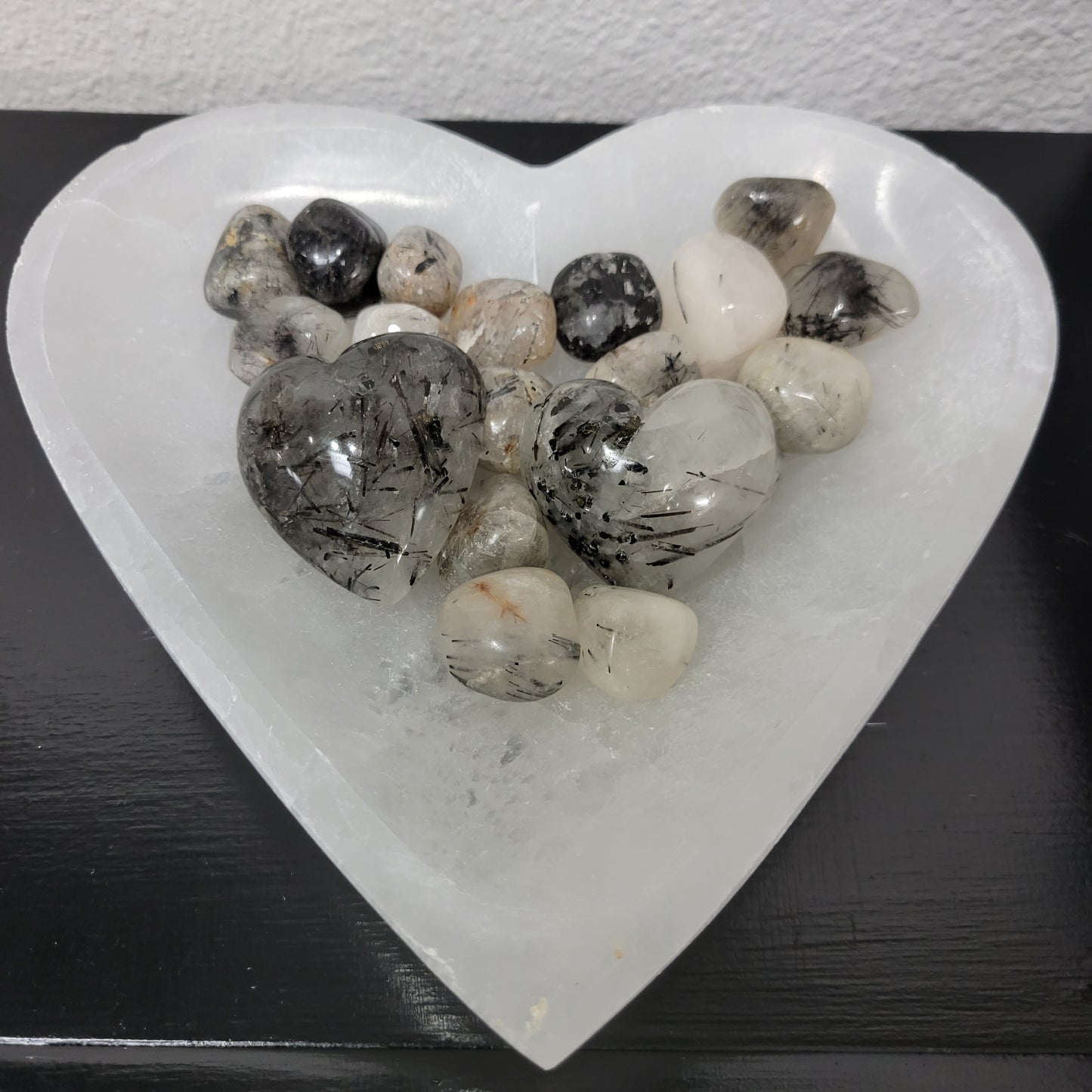 Tourmalined Quartz Hearts- Purfication | Recovery From Negative Influences