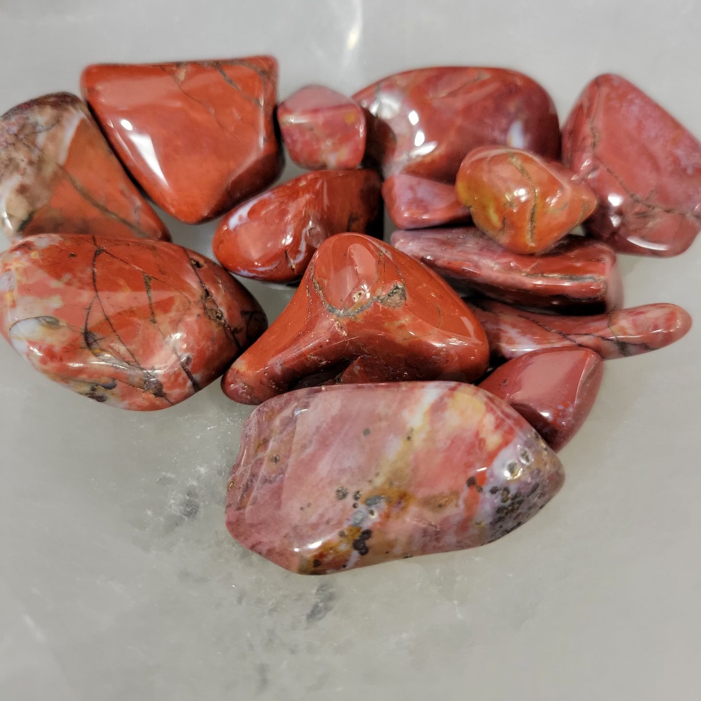Red Jasper Tumbled Stones- Stabilizes energy | Strength and vitality | Release of shame or guilt around sexual issues