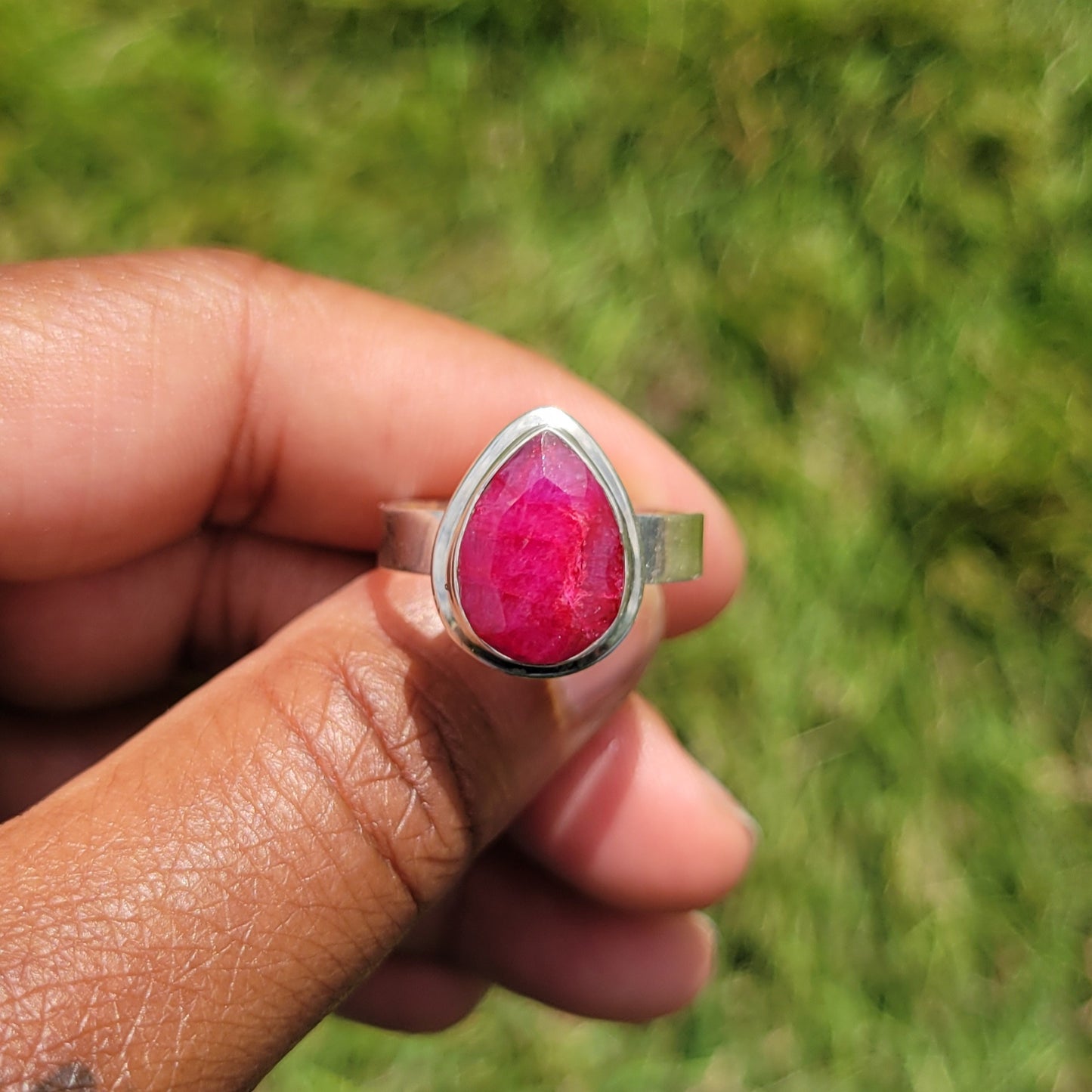 Sterling Silver Indian Ruby Ring