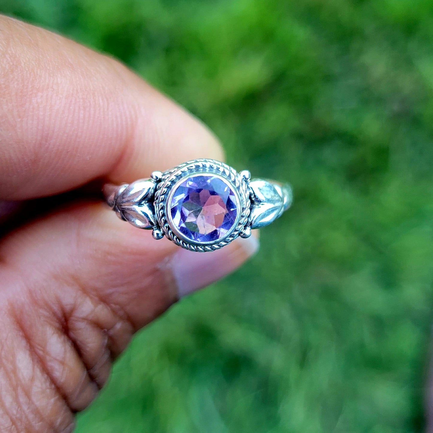 Sterling Silver Faceted Amethyst Ring- Peace | Intuition | Harmony