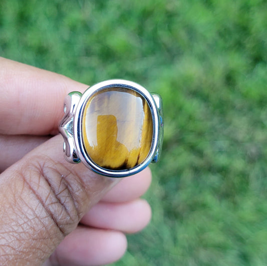 Sterling Silver Tiger Eye Ring- Resilience | Protection | Balance
