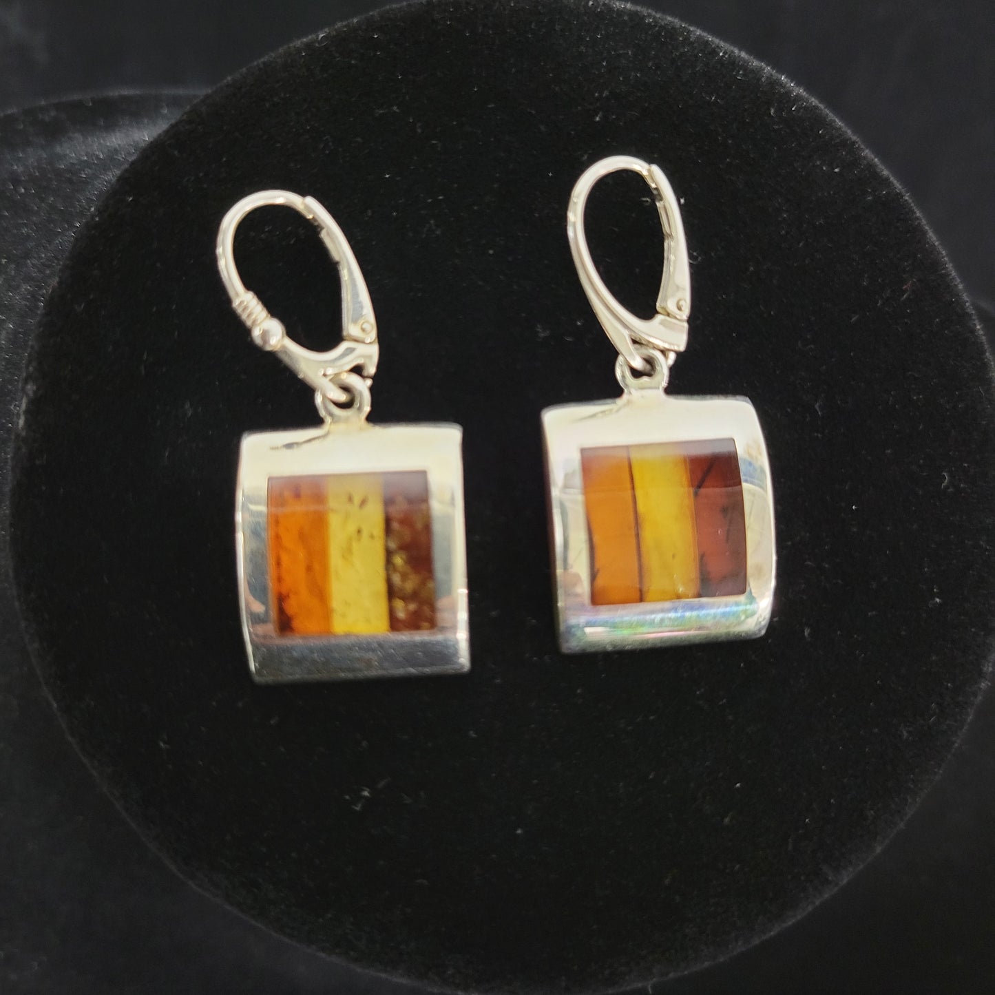 Small Sterling Silver Amber Earrings. Amber-Increases energy levels|Personal evolution|Purifying