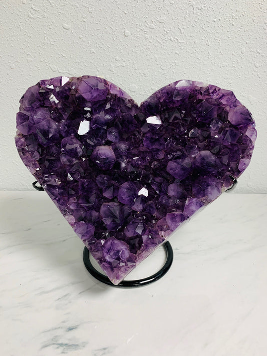 Amethyst Heart With Stand.-Peace | Intuition | Harmony
