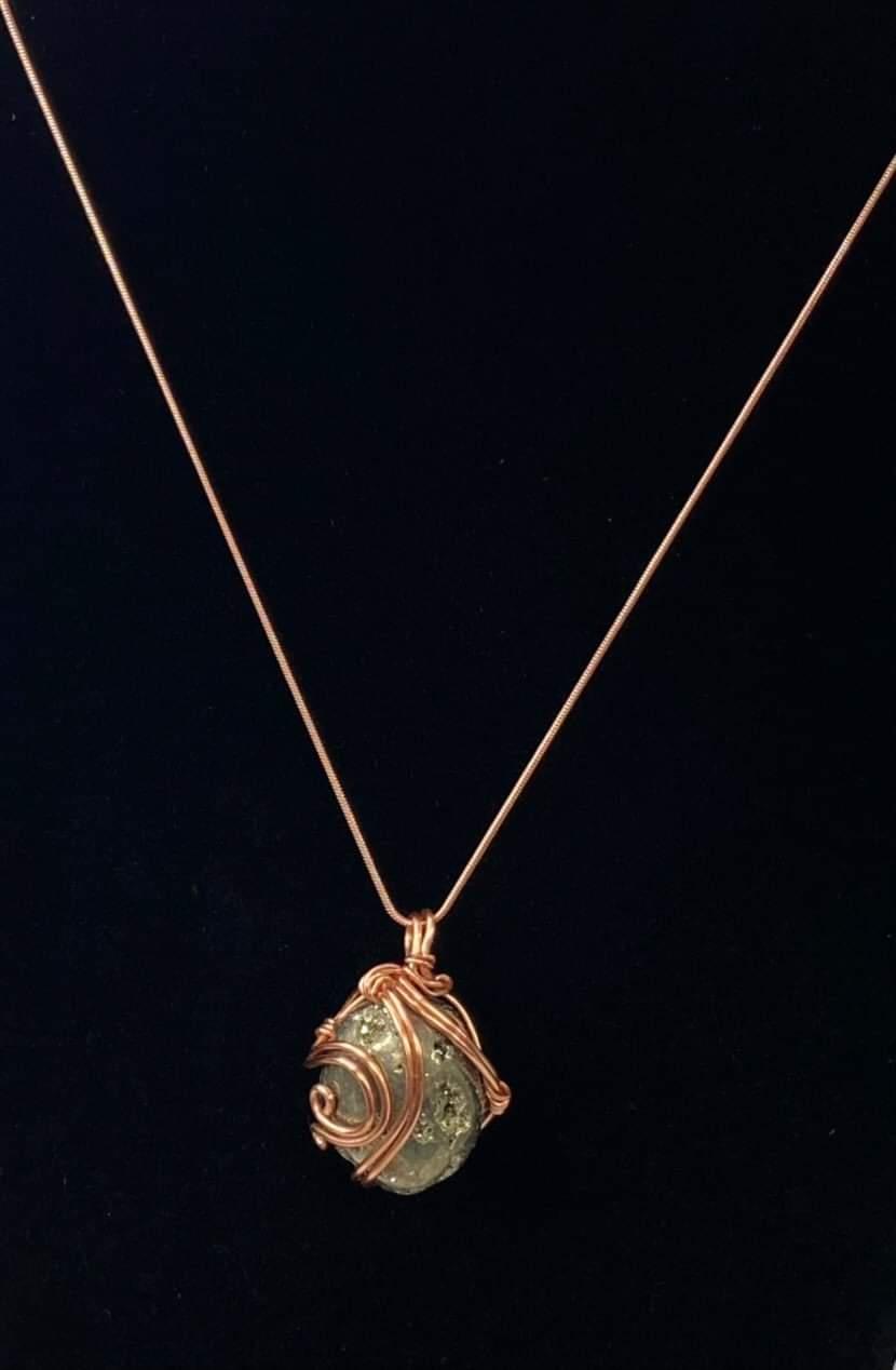 Pyrite Copper Wrapped Pendant - Wealth | Abundance | New Opportunities