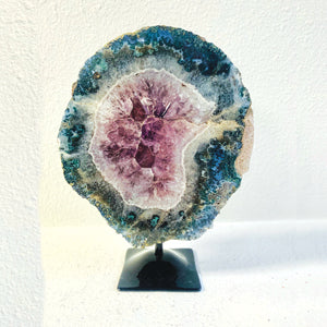 Round Amethyst Slice W/ Stand.- Peace | Intuition | Harmony