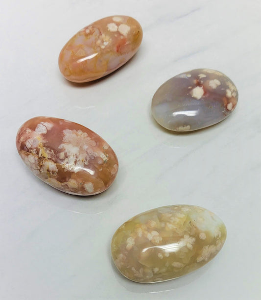 Flower Agate Palm Stone- Personal growth | Fighting fear | Inner peace
