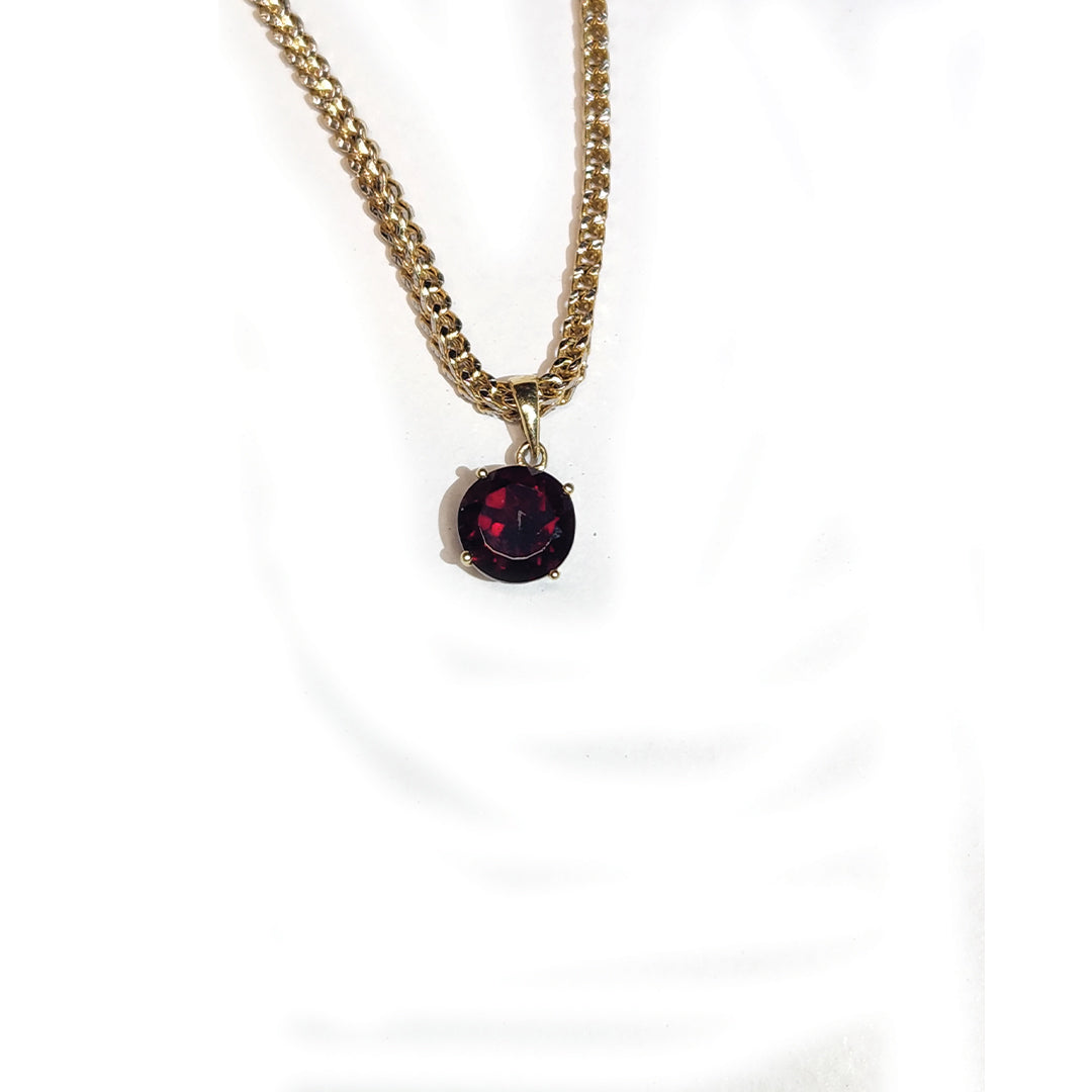 Garnet Circle Pendant-Increases Feelings Of Support And Joy | Self Worth | Releases Panic Worry And Anxiety | Reproductive Health