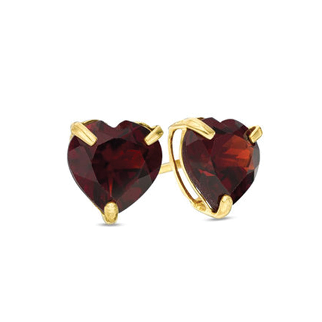 Garnet Heart Earrings-Increases Feelings Of Support And Joy | Self Worth | Releases Panic Worry And Anxiety | Reproductive Health