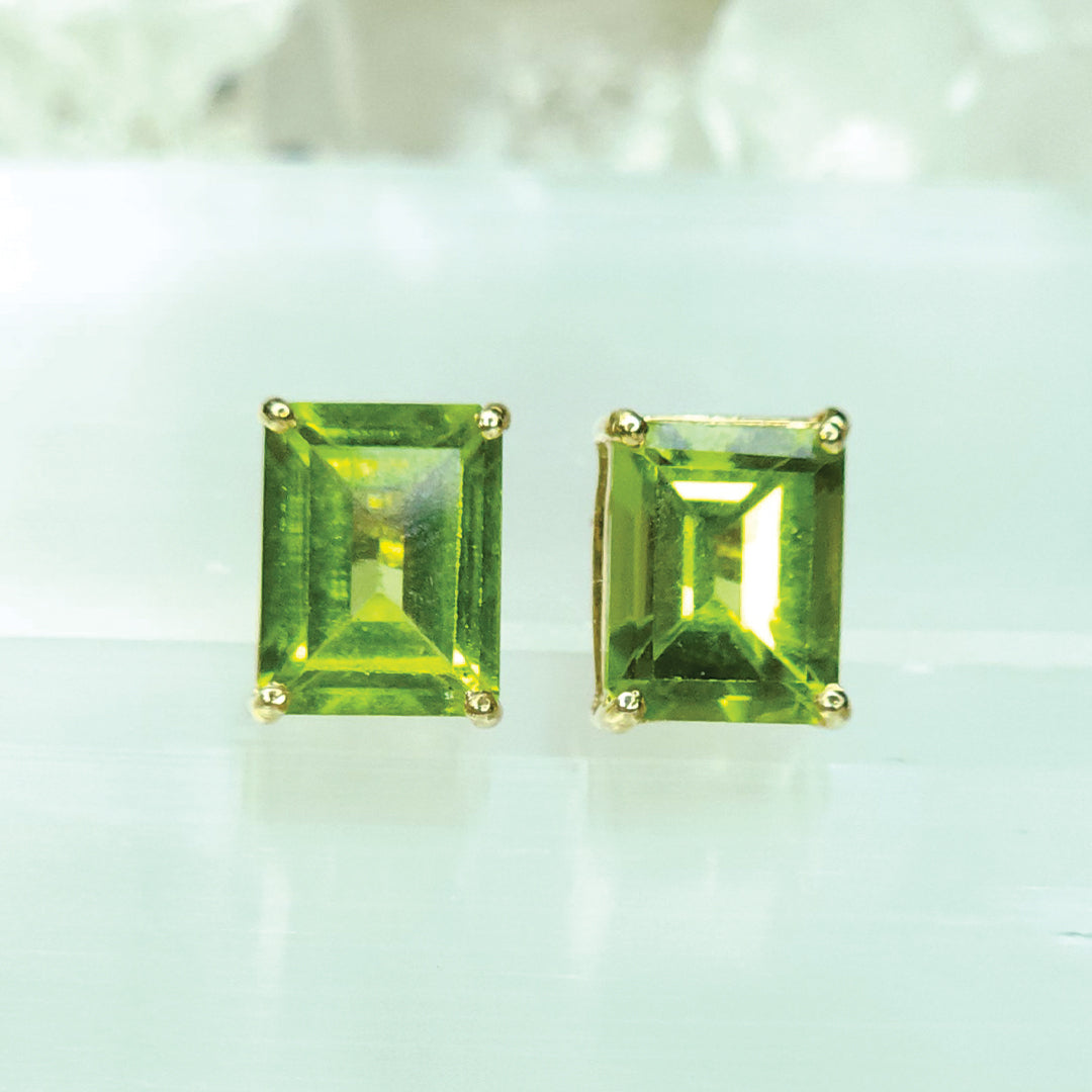 Peridot Earrings Set In 14 carat gold-Increase | Abundance | Prosperity